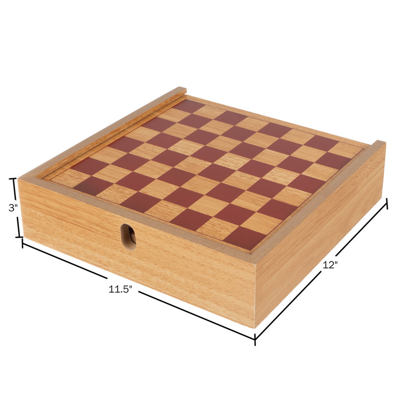 Hey Play 7-in-1 Combo Board Game and Chess Set