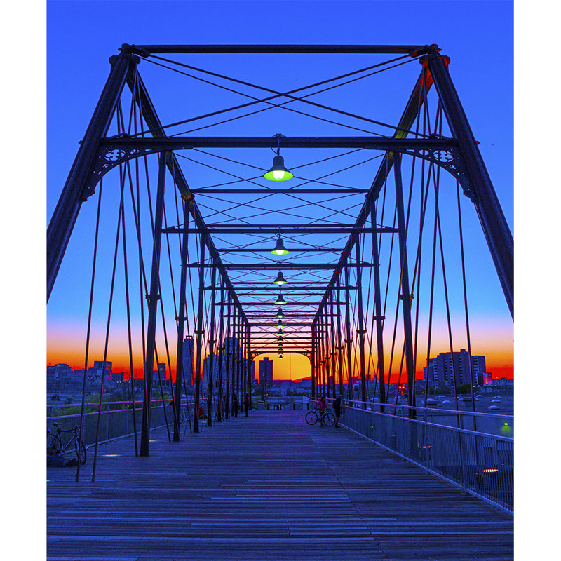Hays Street Bridge, San Antonio, Texas - reproduction de photo sur toile tendue, H 24 po x l 20 po x P 1,5 po