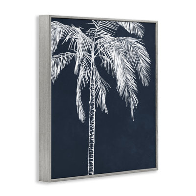 «White Outline Palm Tree», estampe numérique par Leah Noel Art