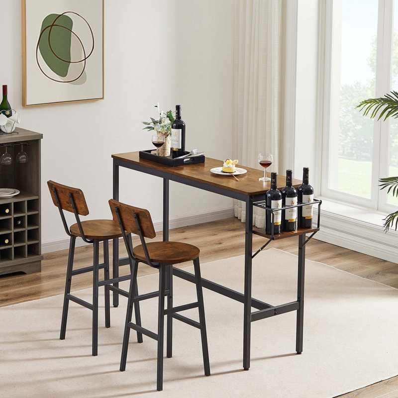 Ensemble de table de bar avec porte-bouteilles