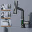 Ener J Modern Waterfall Basin Faucet Pull Out Sprayer LED Display Black