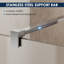 Écran de douche sans cadre H 40 po x l 40 po, verre trempé transparent de 8 mm, cadre en aluminium avec tablette de rangement-111995276