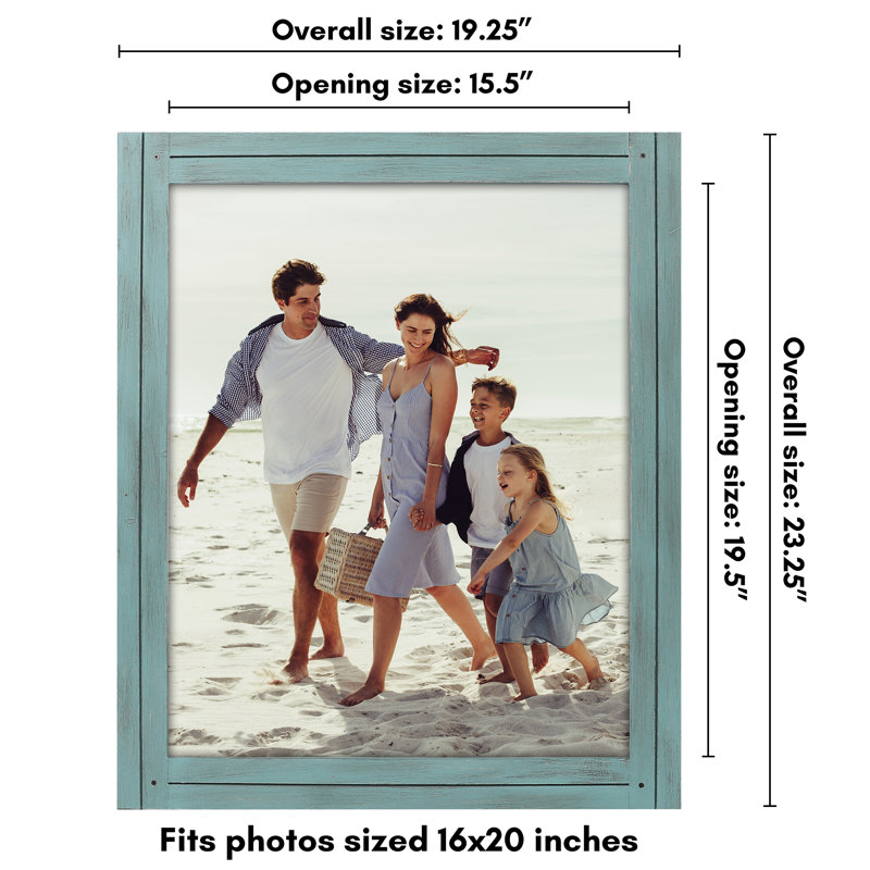 Turquoise Blue 16x20 Rustic Wood Picture Frame