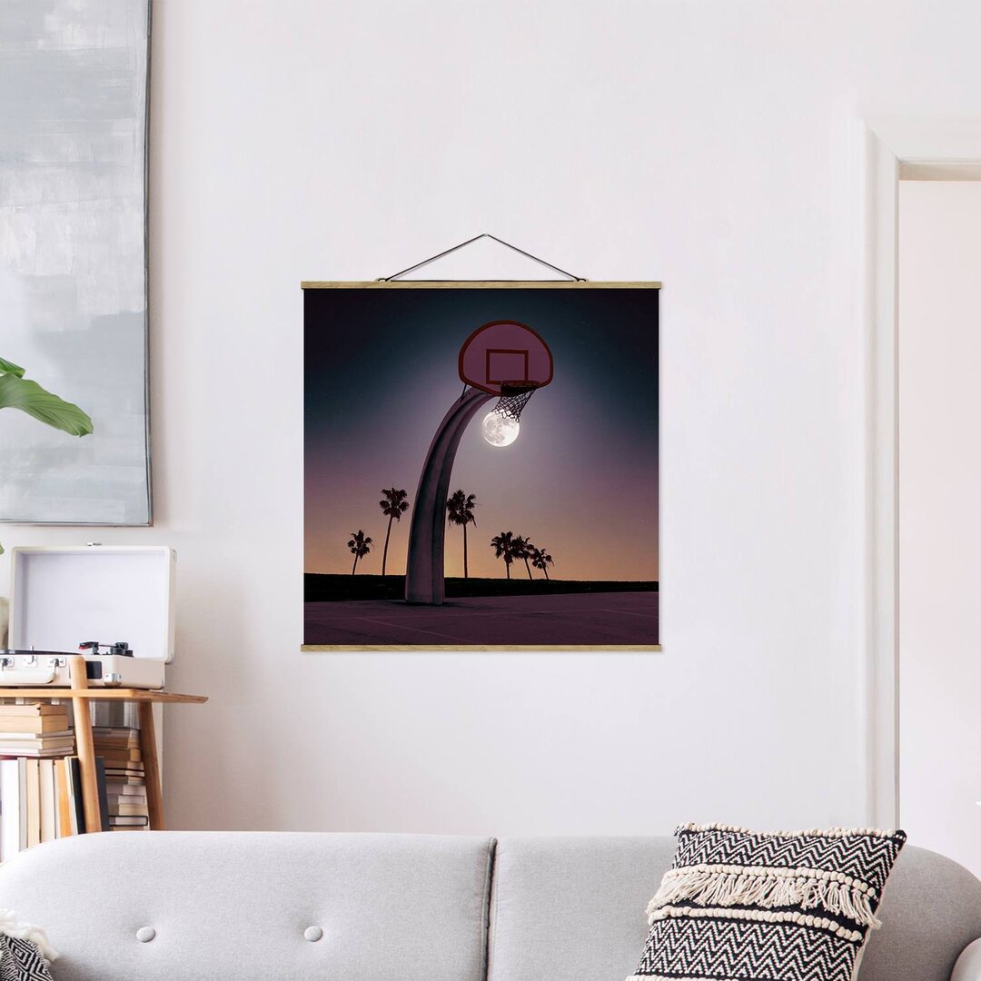 Stoffbild Basketball mit Mond