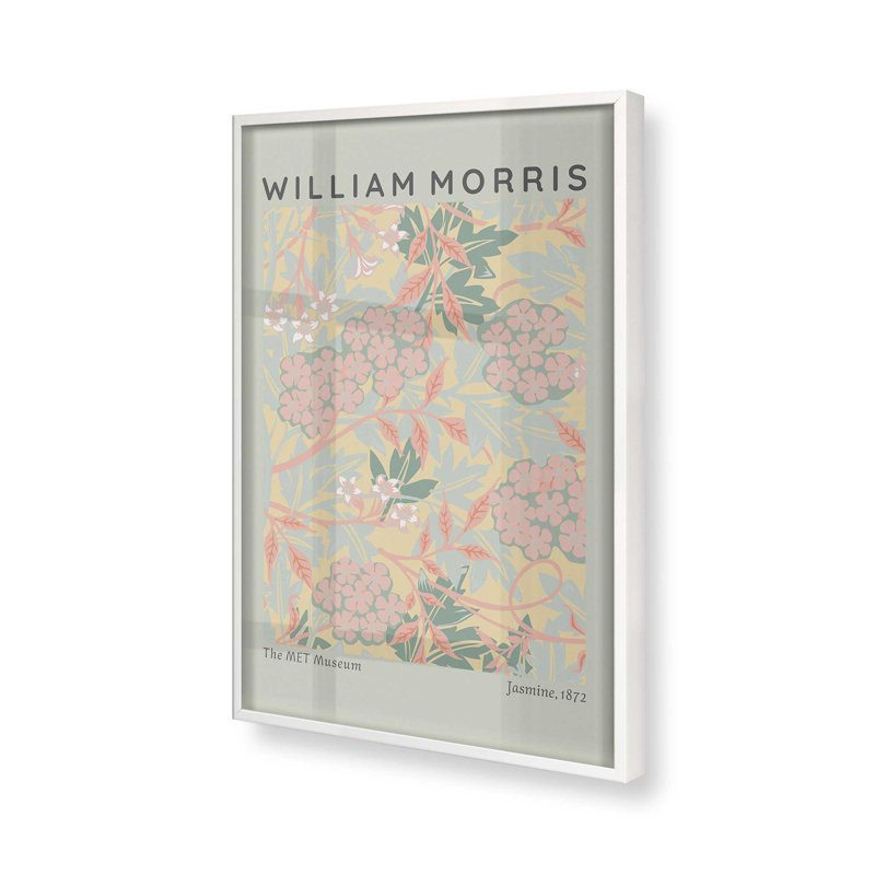 «Soft Sage Jasmine» par William Morris, reproduction, Cadre photo blanc, H 17 po x l 13 po