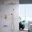 Système de douche à pluie 10 po, disque en céramique, équilibré, fixation murale, tête en or brossé 10 po-124583808
