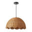 Luminaire suspendu en rotin 15,7 po tissé à la main avec bordure festonnée-217043064