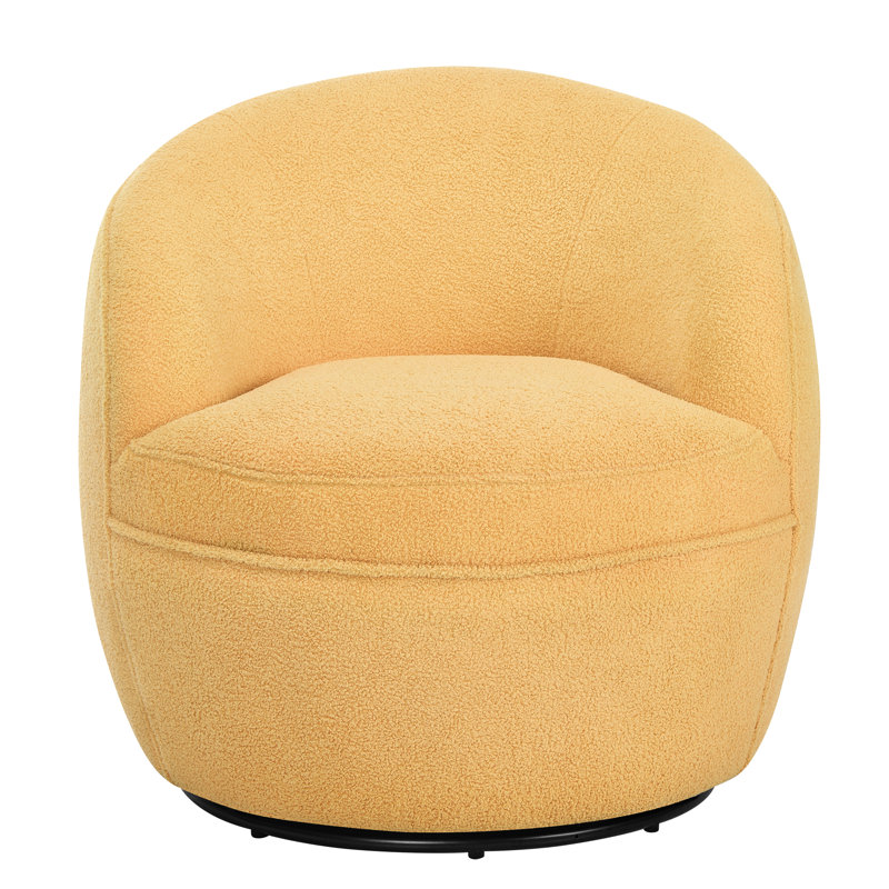 Chaise pivotante à 360 degrés en jaune, rembourrage en mousse épaisse - jaune confort avec pivot à 360 °, revêtement doux