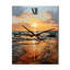 Horloge murale orange et bleu sarcelle au lever du soleil sur la plage I-99629989