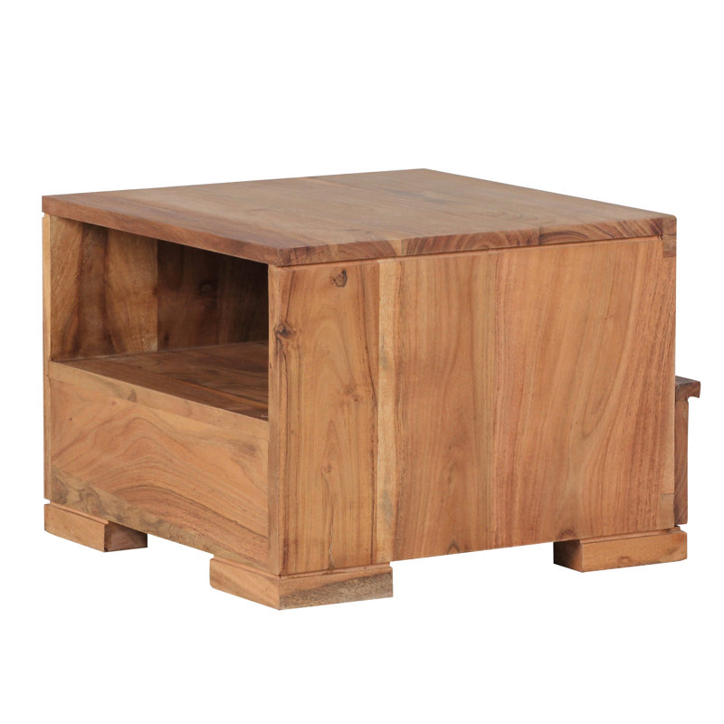 Dragon 40cm W Solid Wood Bedside Table, Acacia