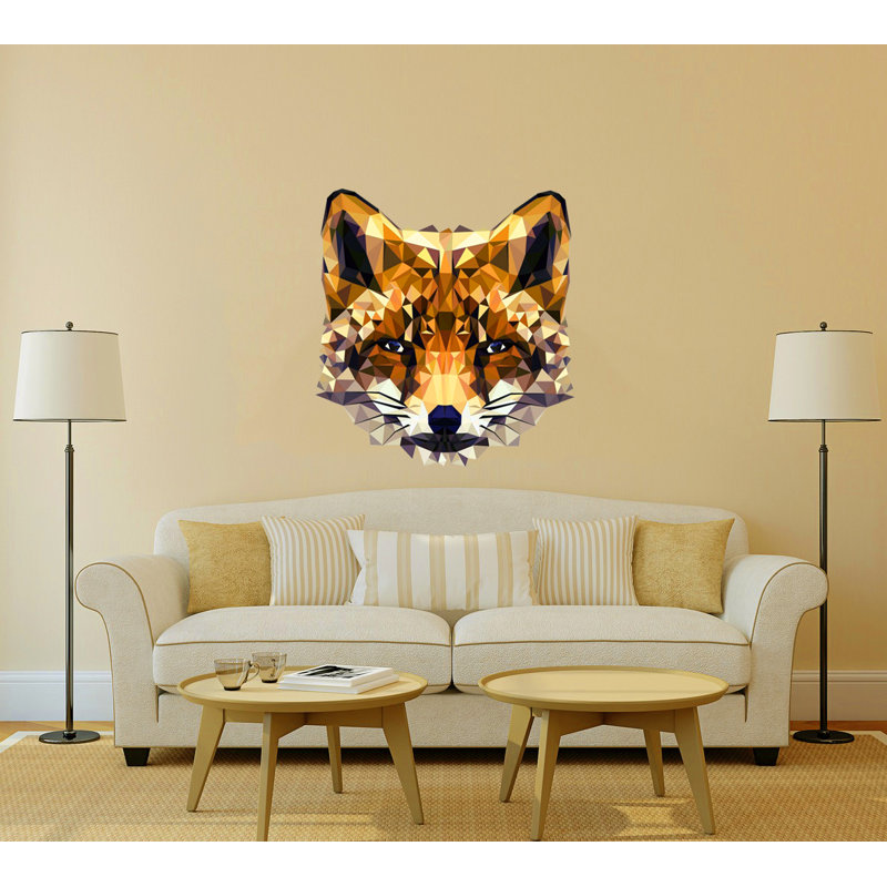 Polygonal Fox Wall Decal, H 33 po x l 33 po