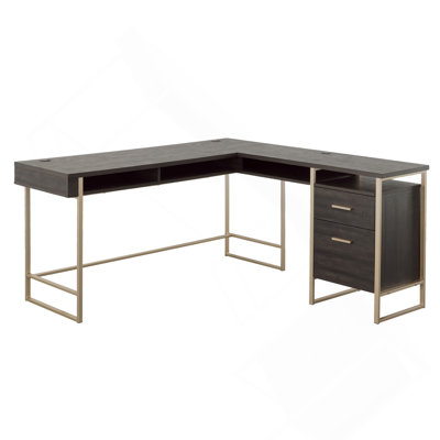 Bureau en L, finition noire