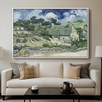 Chaumières à Cordeville, 1890 - Vincent van Gogh, toile tendue avec châssis
