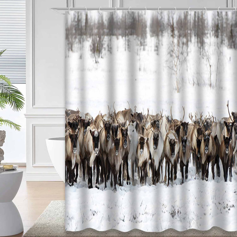 Rideau de douche Reindeers Winter Snow, L 72 po x l 78 po
