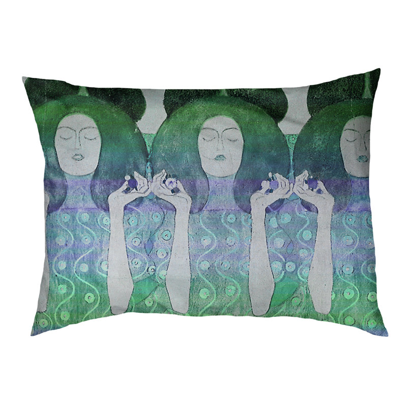Coussin de créateur de angel mariées Carlile, Moyen (L 42,5 po x l 32,5 po), Vert