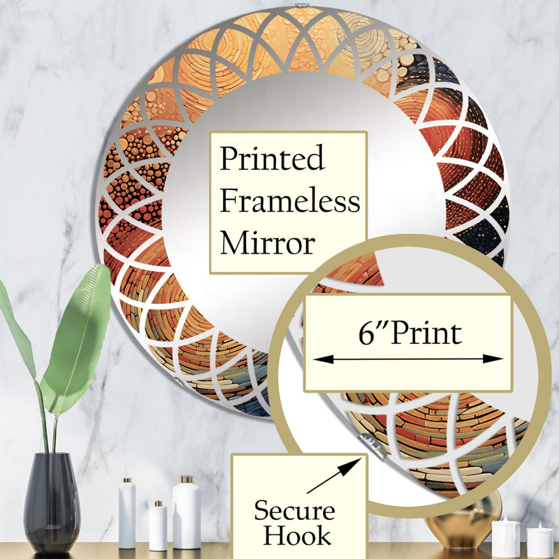 Vyonne - Miroir mural moderne rond, 32 po x 32 po