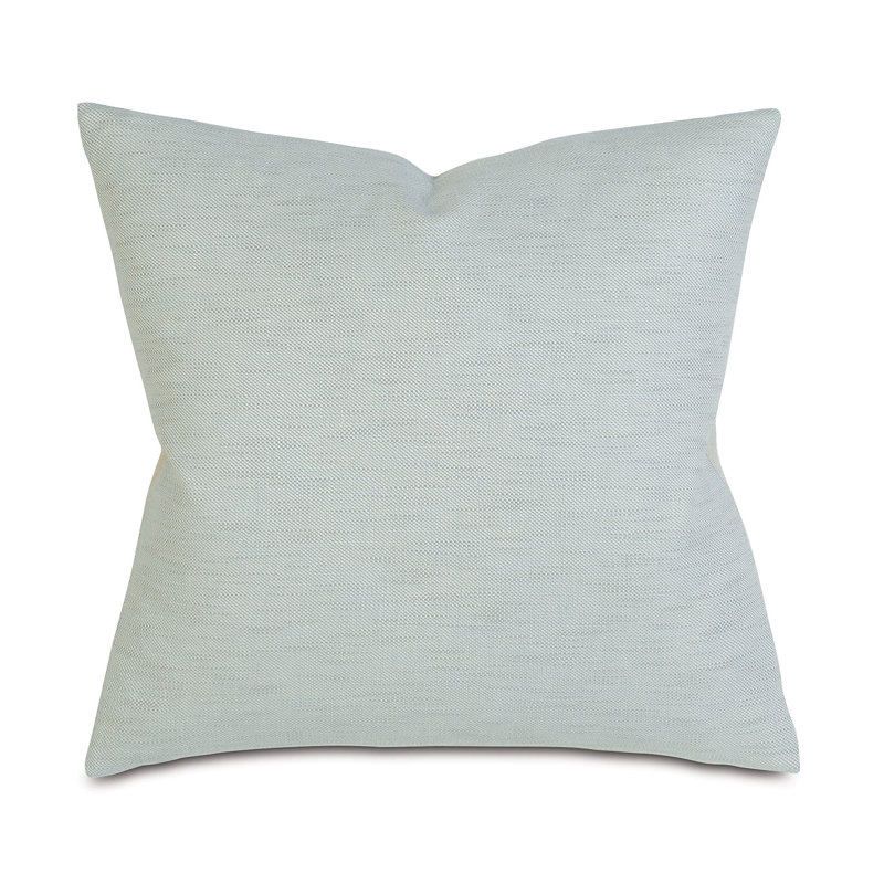 Light Blue Cotton Blend Square Throw Pillow