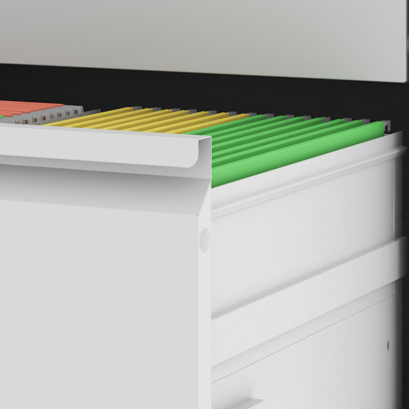 metal frame File Cabinet with 2 Drawers, White