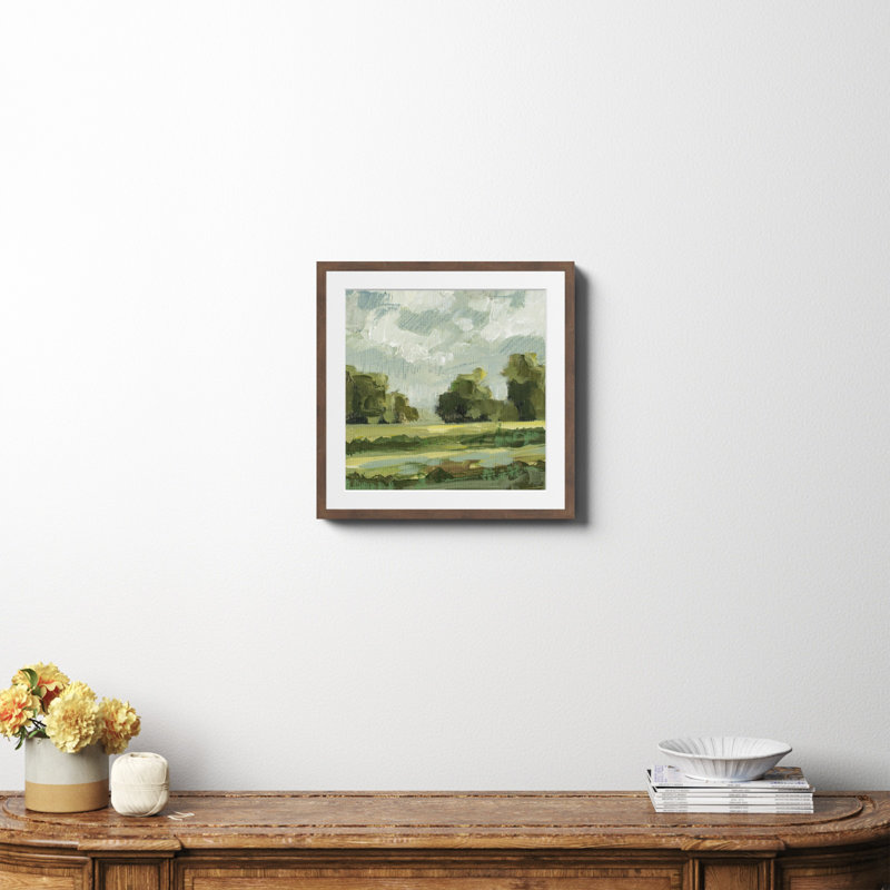 Abstrait paysage paire 12 par Miss Mustard Seed, Oui, Papier avec encadré espresso, H 20 po x l 20 po x P 0,75 po