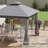10' X 11. 5' Metal Patio Gazebo, Double Roof Outdoor Gazebo Canopy Shelter With Tree Motifs Corner Frame And Netting,