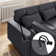 144.39" U-Shaped 6 Seats Modular Sectional Sofa with Storage Seats and Phone Holder and Console Table