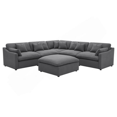 Charcoal 6-piece Upholstered Modular Sectional Sofa