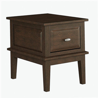 Transitional Classic End Table with Drawer Storage Brown Cherry Finish Wooden Furniture 1pc Side Table