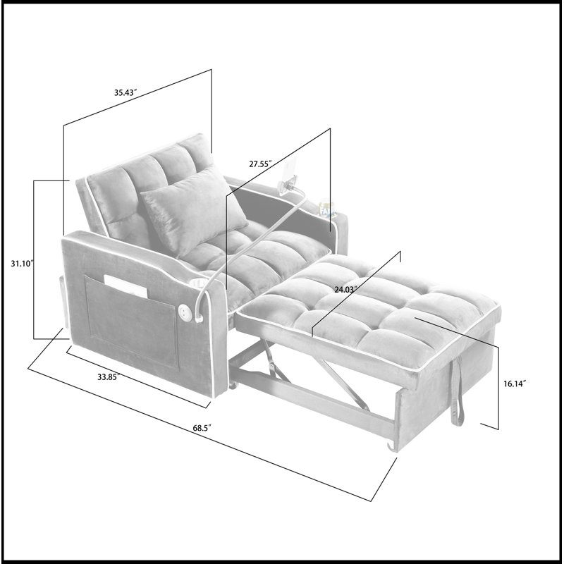 Canapé-lit convertible polyvalent pour espaces compacts