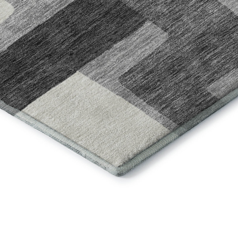 Tapis gris Tweedy lavable à la machine Premium, Rectangle 10 pi x 14 pi