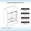 Portes de baignoire sans cadre de 56 à 60 po de largeur x 66 po de hauteur avec verre trempé transparent de 5/16 po (8 mm), coulissant simple avec bandes d'étanchéité latérales-111700581