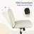 Desk Chair No Wheels, Criss Cross Chair Wide Cross Legged Office Desk Vanity Chair, PU Leather Armless Adjustable Swivel Chairs For Home Computer Task Beige-124350904
