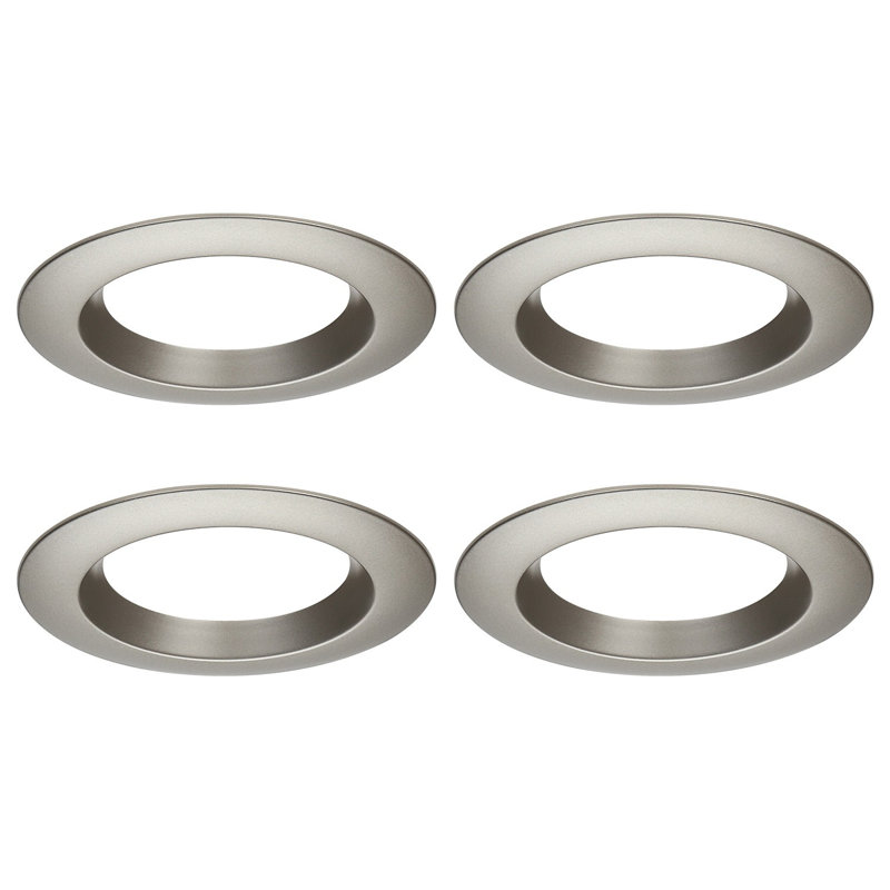 Bague de finition interchangeable de 10 cm (4 po), pour luminaire encastré Torchstar, forme carrée, nickel satiné, Square