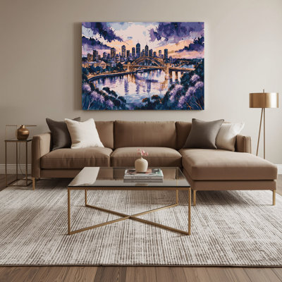 Cities Brisbane Australia Gray Canvas Wall Art