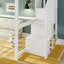 Lit mezzanine double classique + escalier, blanc-569056693