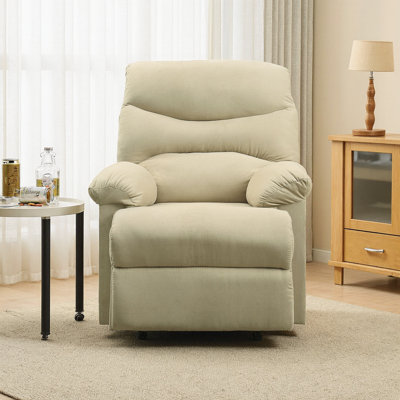 Luxury Pillow Top Motion Recliner - Space Saving Microfiber Comfort Chair, Wall Saver Technology