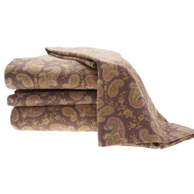 Ensemble de draps en coton motif cachemire en flanelle ground Heather