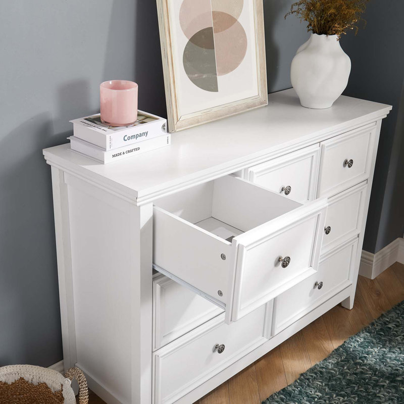 Delong Faux Wood 7-Drawer Dresser, White