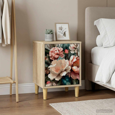 36cm W Engineered Wood Bedside Table