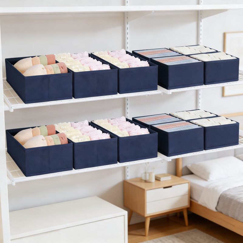 Drawer Organizers Set Of 8, Fabric Drawer Dividers And Closet Organizer Bins For Clothes, Baby Items, Socks, And Underwear, Foldable Storage Solution For Dresser And Nursery