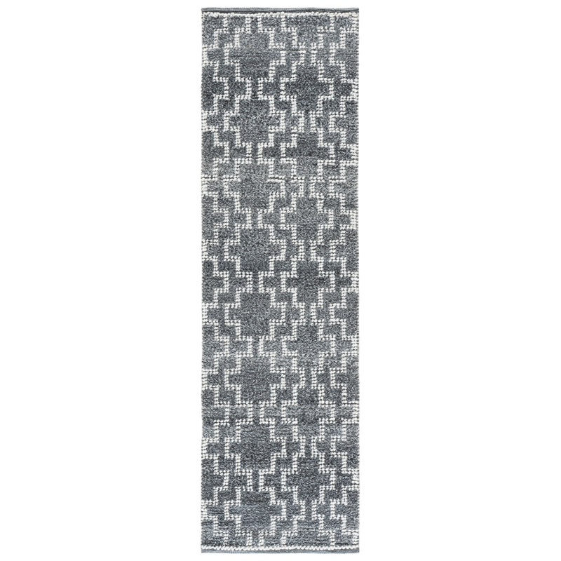 Vermont Hand Woven Recycled P.E.T Geometric Indoor Rug, 2'-3" X 8'-0" Runner