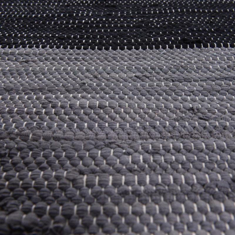 Striped Cotton Hand Woven Area Rug, Runner 160 x 230cm
