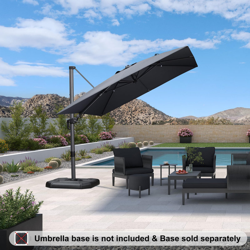274cm X 365cm Rectangular Cantilever Parasol, Gray
