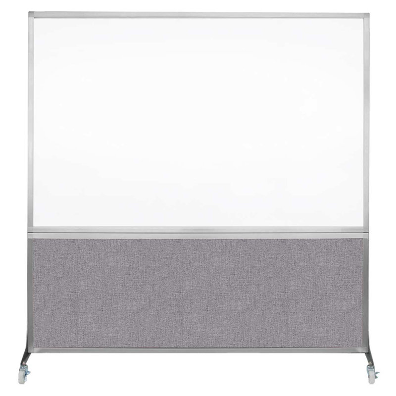 Tableau blanc mobile 6 'de haut DivideWrite, Gris nuageux, H 72 po x l 48 po, Argent
