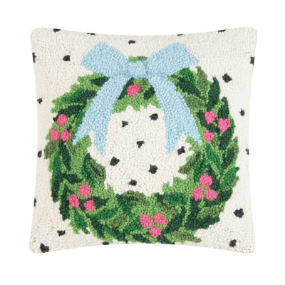 Coussin décoratif à couronne de Noël