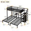 Lit superposé triple en métal avec bureau et tablettes, conception peu encombrante