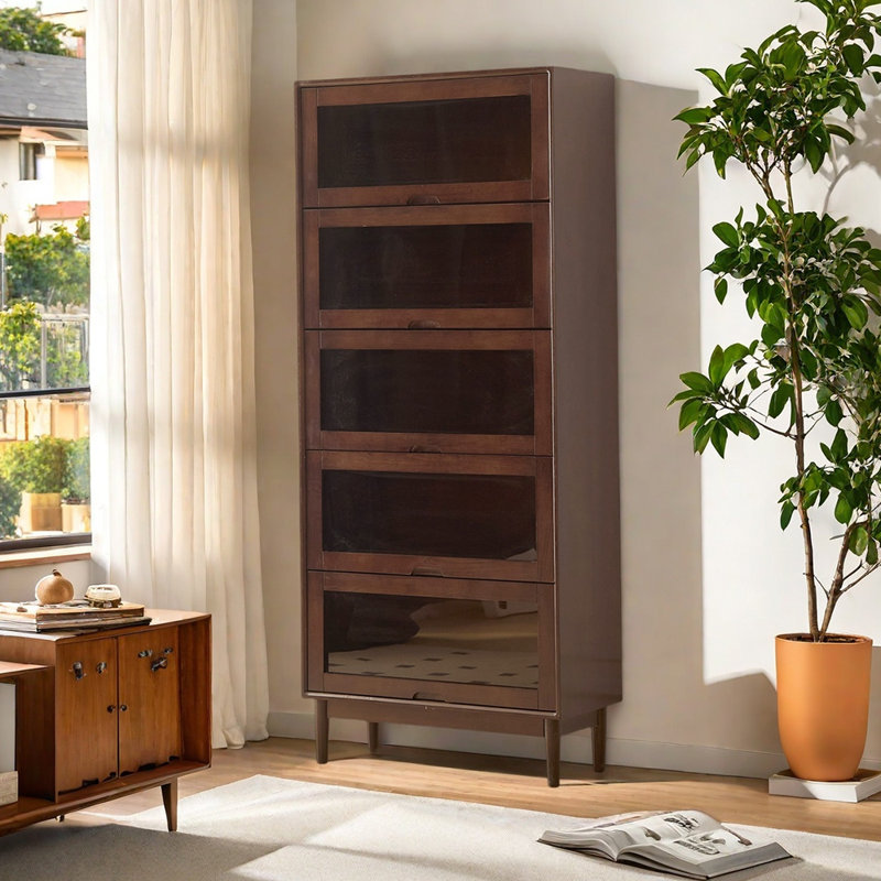 Lyncolle, (5 tablettes) H 73,23 po x l 31,5 po x P 13,78 po, Marron foncé