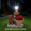 Sitting Puppy Solar Planter Outdoor Statue