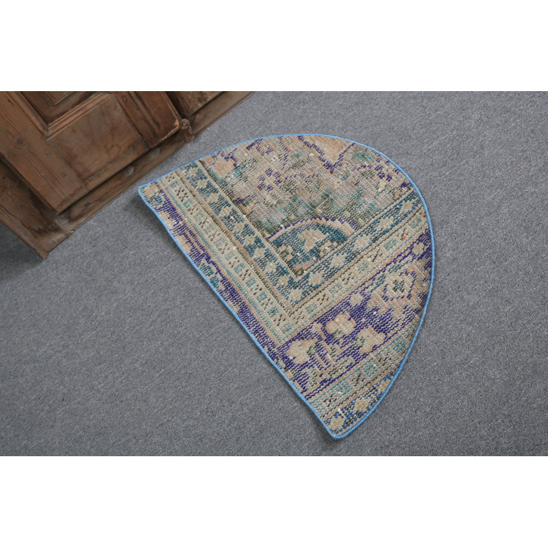 Petit tapis turc vintage beige avec des accents parfaitement tissés pour la décoration intérieure
