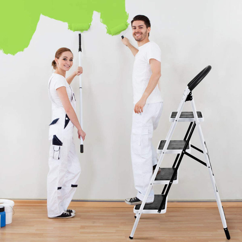 4 - Step Steel Lightweight Folding Step Ladder