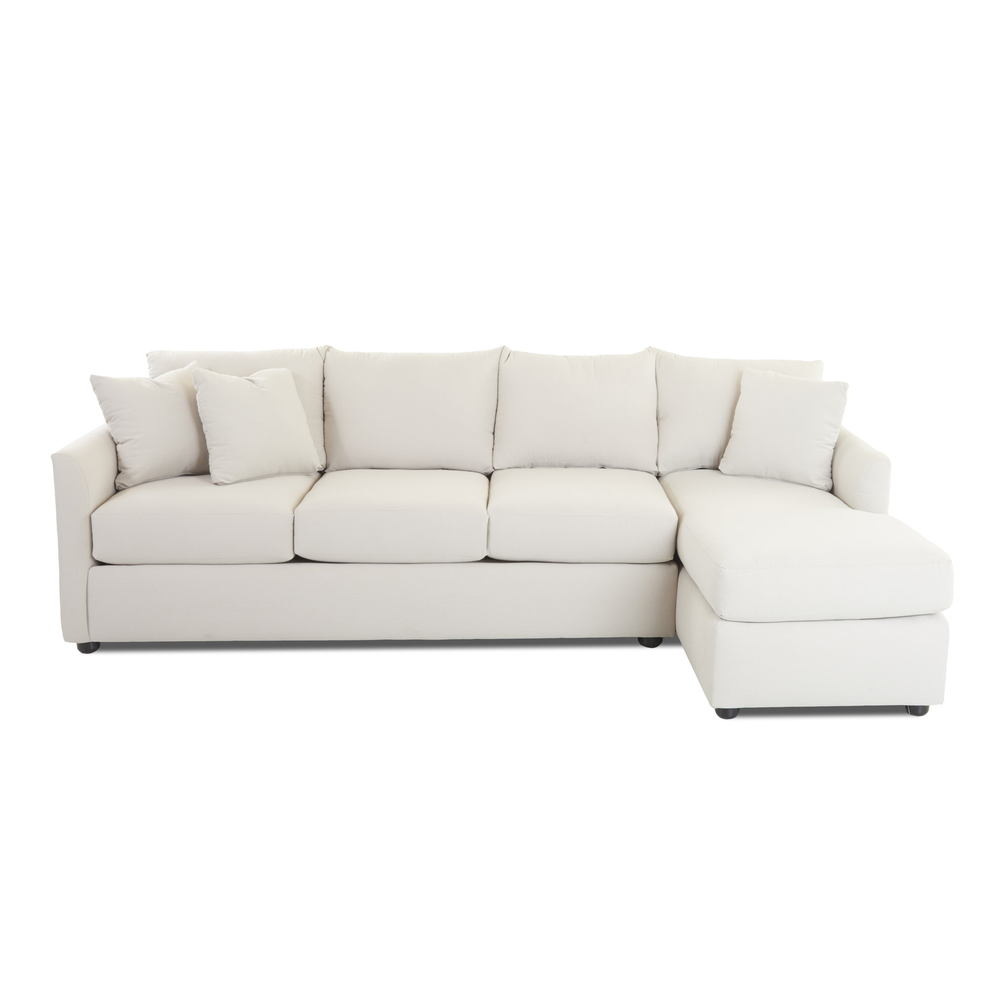 Cecelia Upholstered Chaise L-Sectional, Classic Bleach White Twill, Right Hand Facing